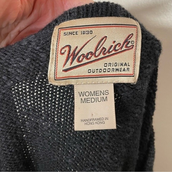 Woolrich Sweater Vintage Christmas Wool Festive Holiday Ugly Black Size Medium - Picture 3 of 6